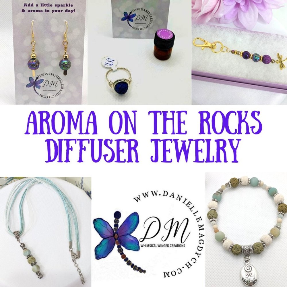 Hand Crafted Aroma on the Rocks Diffuser Jewelry Bracelets Earrings Necklaces